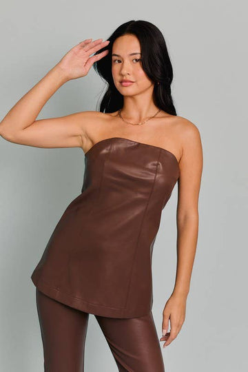 Vegan Leather Tube Top