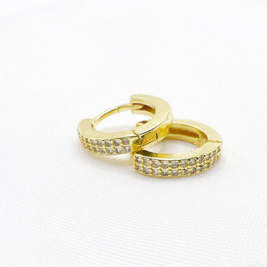 Sparkle Pave Huggie Hoops Earrings