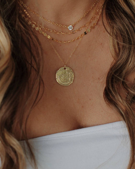 Florence Solitaire CZ Necklace Gold Filled
