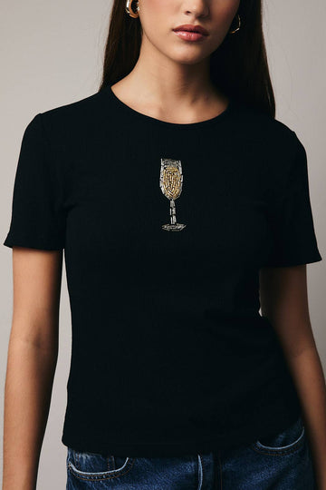 Champagne Beads Top