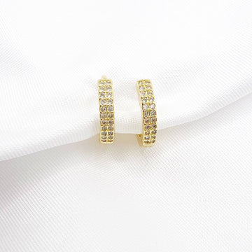 Sparkle Pave Huggie Hoops Earrings