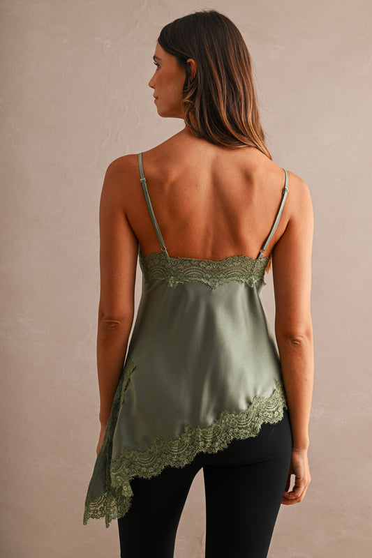 Asymmetric Lace Cami Top