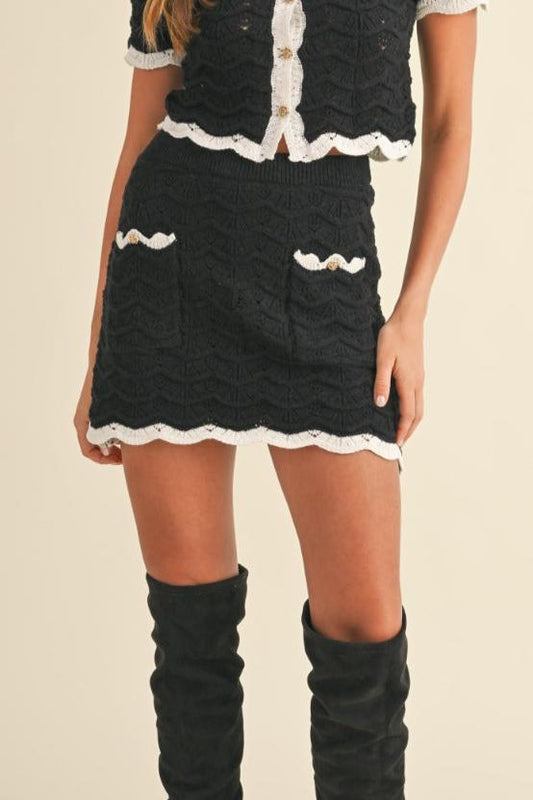 Scalloped Edge Mini Skirt