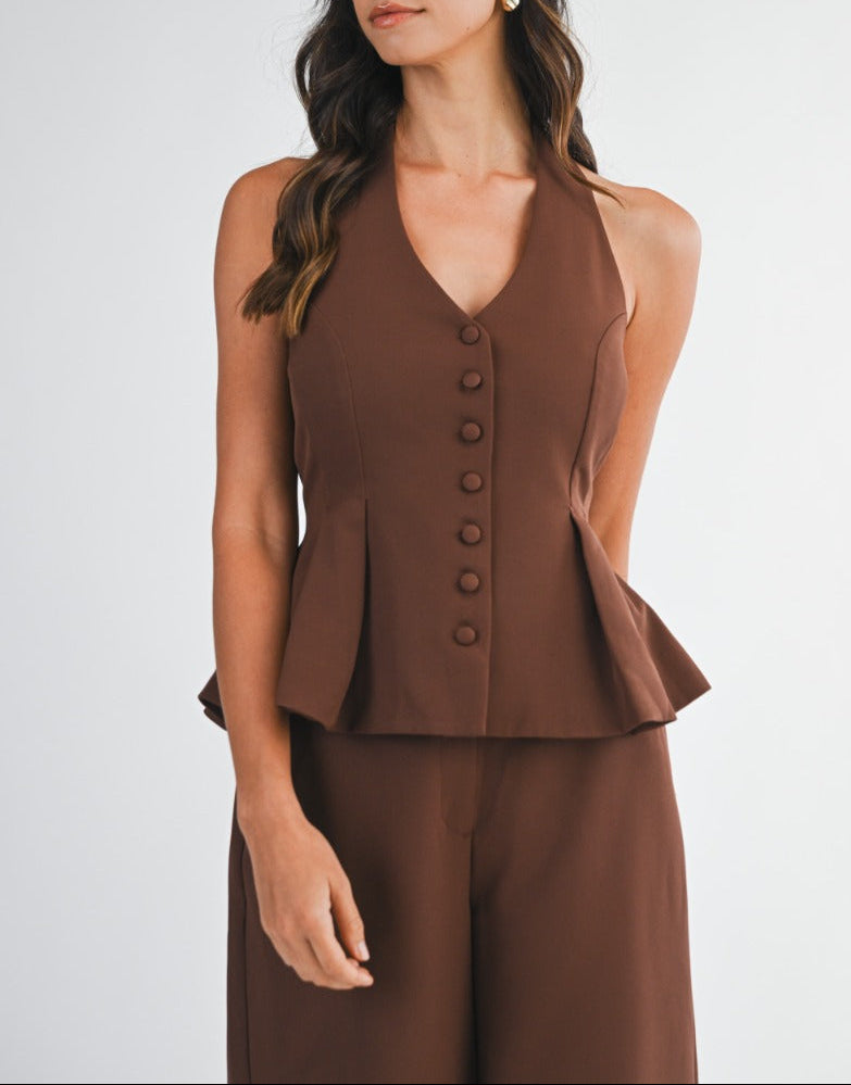 Halter Peplum Top