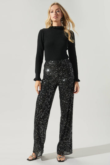 High Waisted Sequin Pants